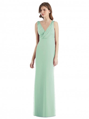 Sleeveless V-Neck Open Back Chiffon Trumpet Bridesmaid Dress / Evening Dress Newcastle