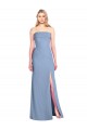 Sleeveless Dusty Blue Strapless Soft Chiffon Trumpet Bridesmaid Dress Newcastle