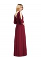 Bell Sleeves V-Neck V-Back Soft Chiffon Trumpet Formal Dress / Bridesmaid Dress Newcastle
