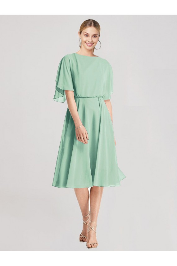 Flutter Sleeves Open Back Soft Chiffon A-Line Bridesmaid Dress Newcastle