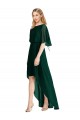 Flutter Sleeves Round Neck Open Back Soft Chiffon A-Line High Low Bridesmaid Dress Newcastle