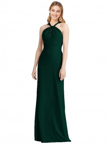 Sleeveless Halter Neck Soft Chiffon Trumpet Bridesmaid Dress Newcastle