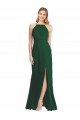 Sleeveless Dark Green Spaghetti Straps Soft Chiffon A-Line Semi Formal Evening Dress / Bridesmaid Dress Newcastle