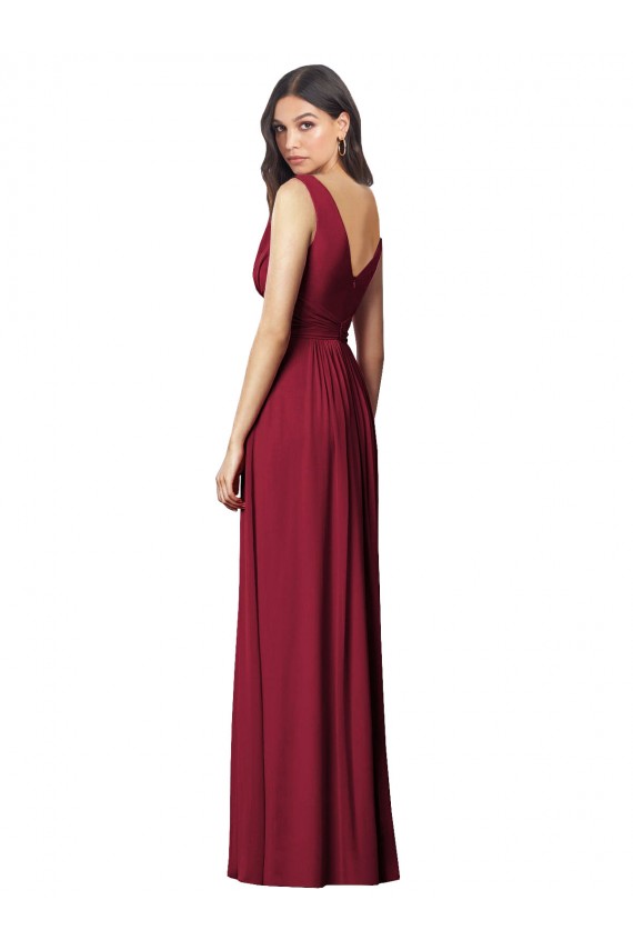 Sleeveless Royal Blue V-Neck V-Back Soft Chiffon A-Line Semi Formal Evening Dress / Bridesmaid Dress Newcastle