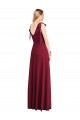 Sleeveless Coral V-Neck V-Back Soft Chiffon Trumpet Bridesmaid Dress Newcastle