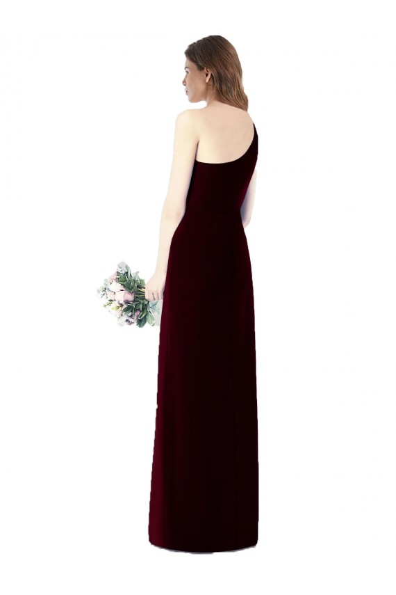 Sleeveless Dark Green One Shoulder Soft Chiffon Trumpet Bridesmaid Dress Newcastle