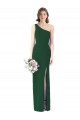 Sleeveless Dark Green One Shoulder Soft Chiffon Trumpet Bridesmaid Dress Newcastle