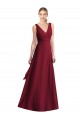 Sleeveless Burgundy V-Neck V-Back Chiffon A-Line Bridesmaid Dress Newcastle