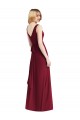 Sleeveless Burgundy V-Neck V-Back Chiffon A-Line Bridesmaid Dress Newcastle
