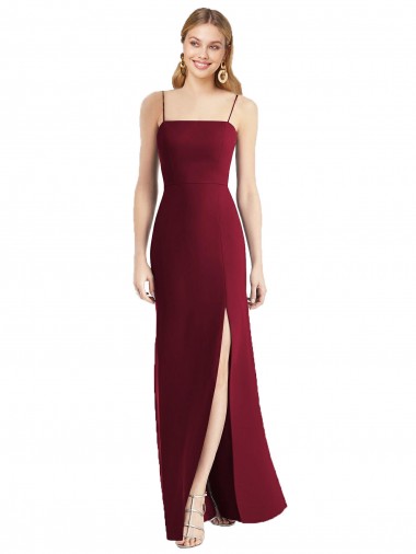 Sleeveless Spaghetti Straps Tie Back Soft Chiffon Trumpet Bridesmaid Dress Newcastle