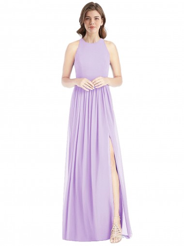 Sleeveless Lilac Halter Neck Soft Chiffon A-Line Bridesmaid Dress Newcastle