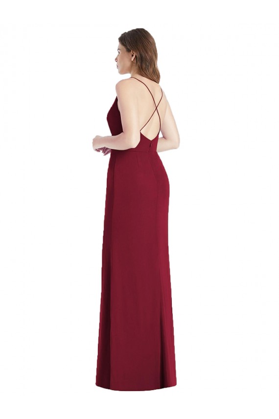 Sleeveless Spaghetti Straps Criss Cross Back Soft Chiffon Mermaid Bridesmaid Dress Newcastle