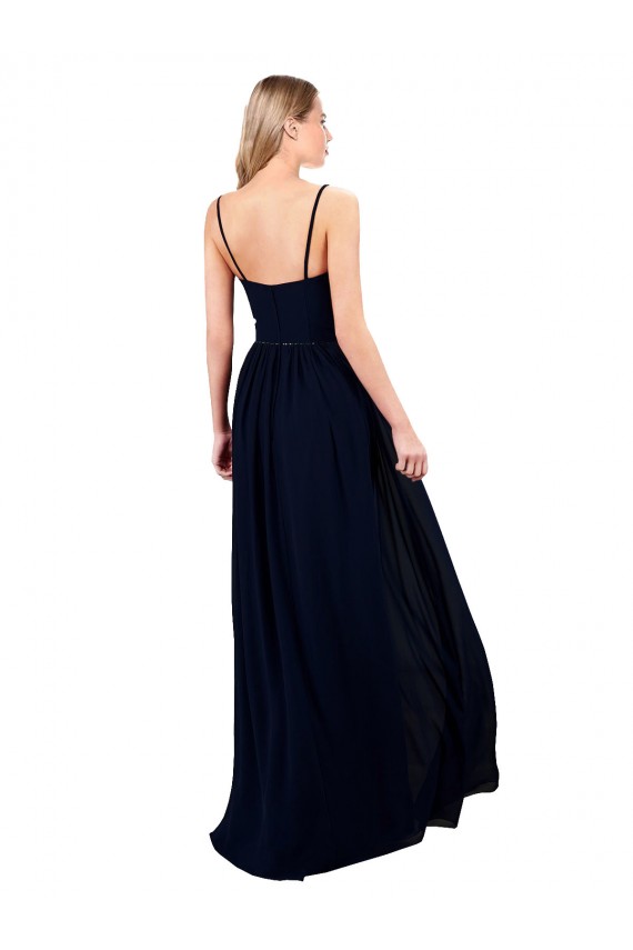 Sleeveless Dark Navy Spaghetti Straps Soft Chiffon A-Line Formal Evening Gown / Bridesmaid Dress Newcastle
