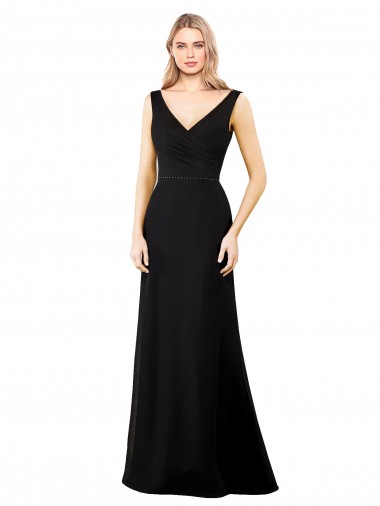 Sleeveless V-Neck V-Back Soft Chiffon A-Line Prom Dress / Bridesmaid Dress Newcastle