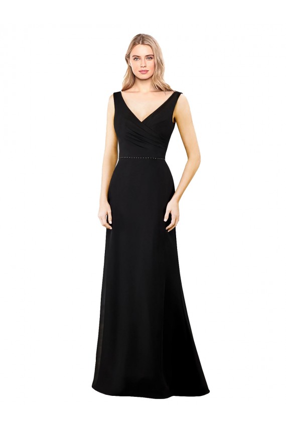 Sleeveless V-Neck V-Back Soft Chiffon A-Line Prom Dress / Bridesmaid Dress Newcastle