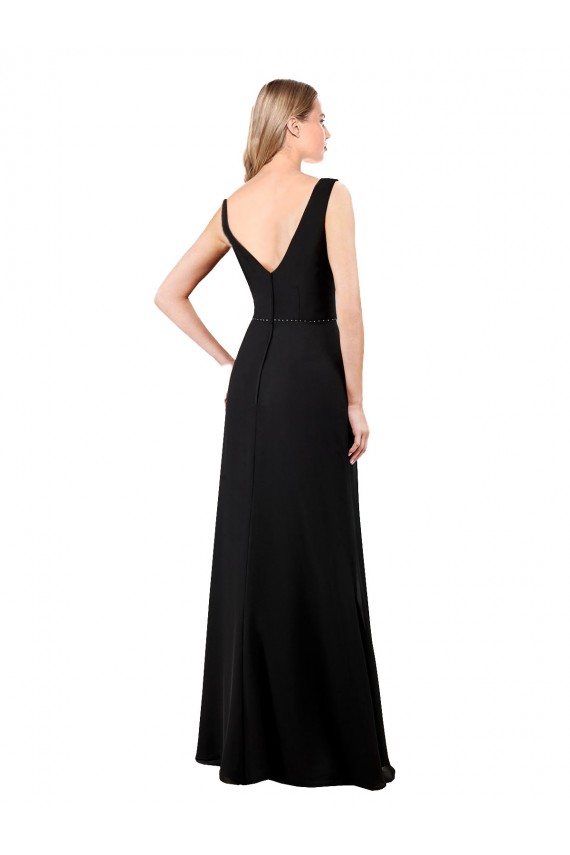 Sleeveless V-Neck V-Back Soft Chiffon A-Line Prom Dress / Bridesmaid Dress Newcastle