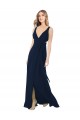 Sleeveless Dark Navy V-Neck Chiffon A-Line Bridesmaid Dress / Evening Dress Newcastle
