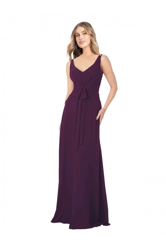 Sleeveless Grape V-Neck Chiffon A-Line Bridesmaid Dress Newcastle