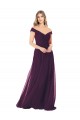 Sleeveless Grape Off the Shoulder Soft Chiffon A-Line Bridal Party Dress Newcastle
