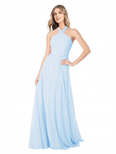 Sleeveless Halter Neck Chiffon A-Line Bridesmaid Dress / Evening Gowns Newcastle