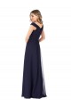 Sleeveless Dark Navy Off the Shoulder Soft Chiffon A-Line Evening Dress / Bridesmaid Dress Newcastle
