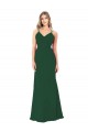 Sleeveless Dark Green V-Neck Soft Chiffon A-Line Bridesmaid Dress Newcastle