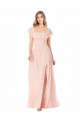 Cap Sleeves Square Neck Soft Chiffon A-Line Formal Dress / Bridesmaid Dress Newcastle