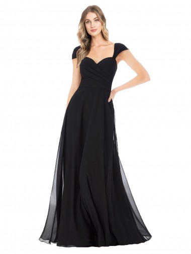 Cap Sleeves Sweetheart Soft Chiffon A-Line Bridesmaid Dress Newcastle
