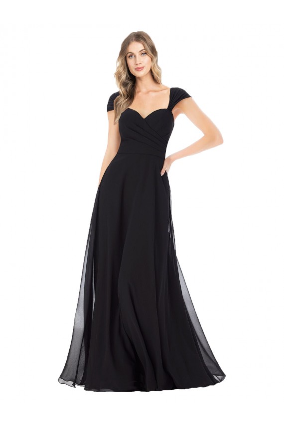 Cap Sleeves Sweetheart Soft Chiffon A-Line Bridesmaid Dress Newcastle