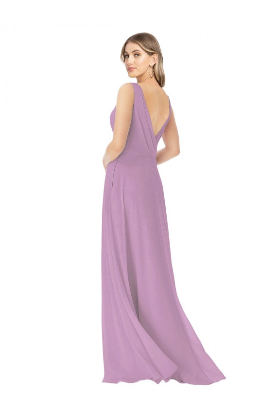 Sleeveless V-Neck Soft Chiffon A-Line Bridal Party Dress Newcastle