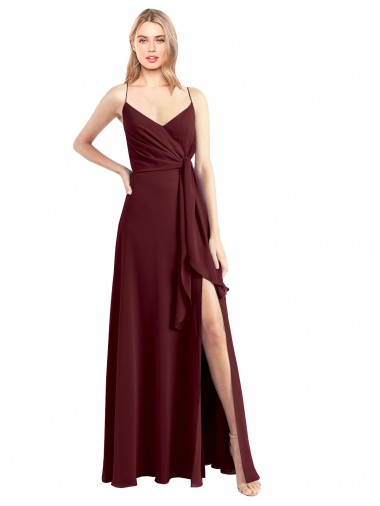 Sleeveless Spaghetti Straps Low Back Chiffon A-Line Bridesmaid Dress Newcastle