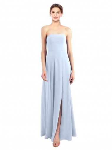 Sleeveless Light Sky Blue Strapless Soft Chiffon A-Line Bridesmaid Dress Newcastle