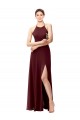 Sleeveless Halter Neck Criss Cross Back Soft Chiffon A-Line Bridesmaid Dress Newcastle