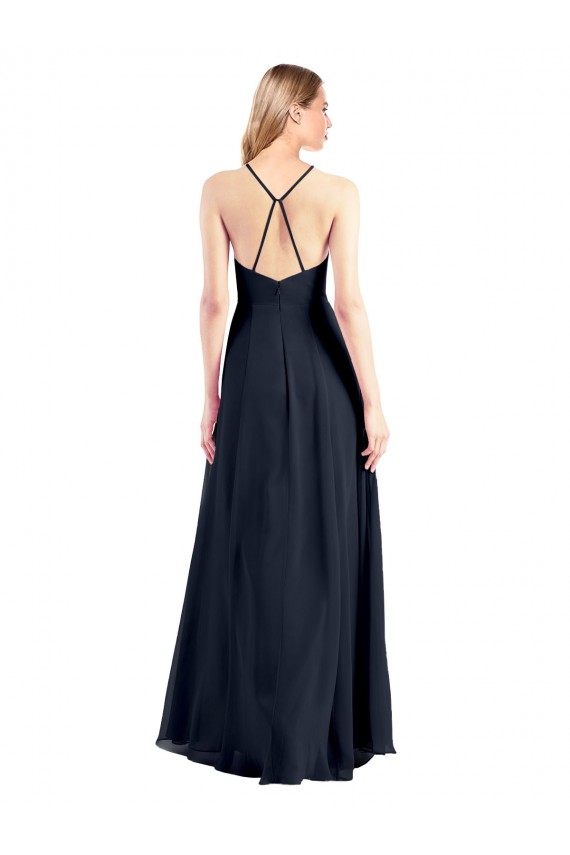 Sleeveless V-Neck Criss Cross Back Soft Chiffon A-Line Prom Dress / Bridesmaid Dress Newcastle