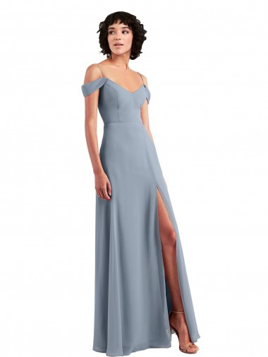 Sleeveless Off the Shoulder Chiffon A-Line Formal Dress / Bridesmaid Dress Newcastle
