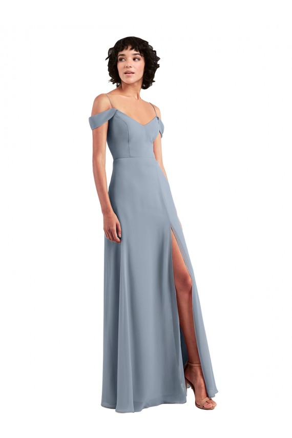 Sleeveless Off the Shoulder Chiffon A-Line Formal Dress / Bridesmaid Dress Newcastle