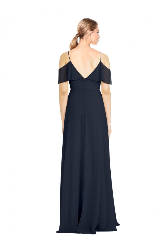 Sleeveless Off the Shoulder V-Back Lxue Chiffon A-Line Bridesmaid Dress Newcastle