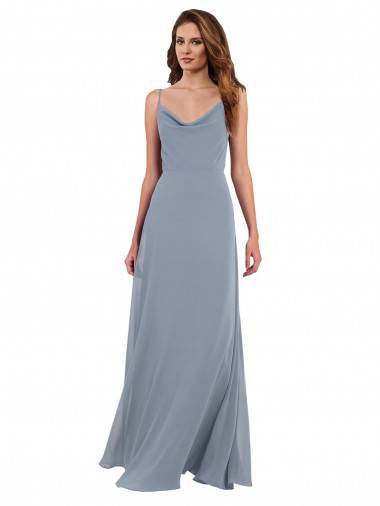 Sleeveless Cowl Neck V-Back Soft Chiffon A-Line Formal Dress / Bridesmaid Dress Newcastle