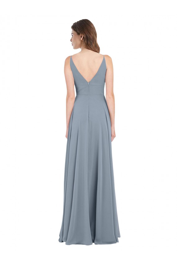 Sleeveless V-Neck V-Back Chiffon A-Line Bridesmaid Dress / Evening Gowns Newcastle