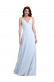 Sleeveless V-Neck Keyhole Back Soft Chiffon A-Line Evening Dress / Bridesmaid Dress Newcastle