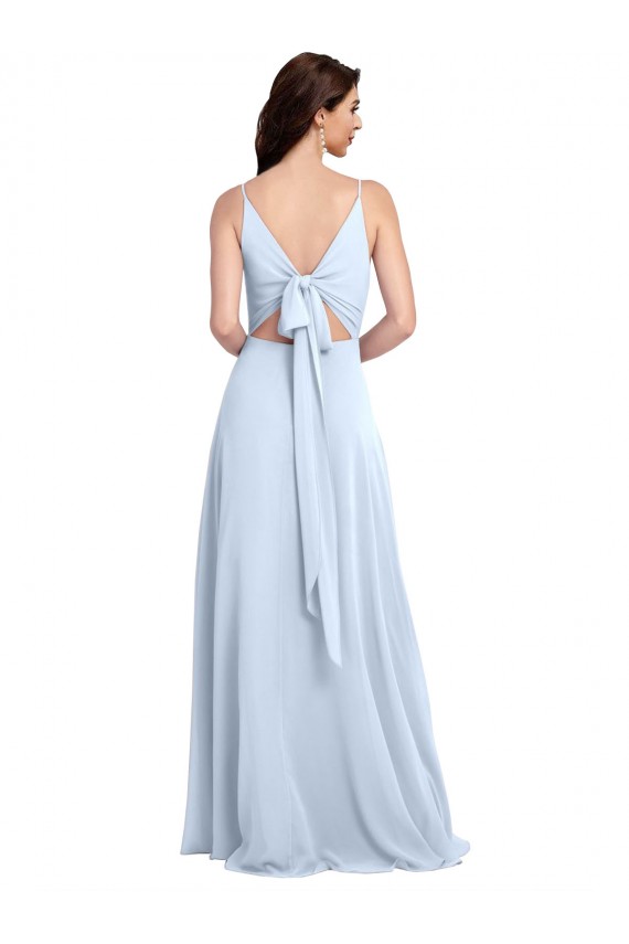 Sleeveless V-Neck Keyhole Back Soft Chiffon A-Line Evening Dress / Bridesmaid Dress Newcastle
