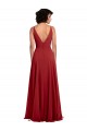 Sleeveless Red V-Neck V-Back Lxue Chiffon A-Line Bridesmaid Dress Newcastle