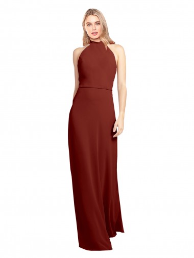 Sleeveless Halter Neck Open Back Soft Chiffon A-Line Prom Dress / Bridesmaid Dress Newcastle