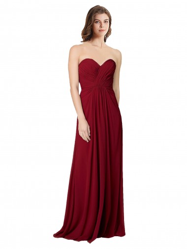 Sleeveless Sweetheart Open Back Chiffon A-Line Bridesmaid Dress Newcastle