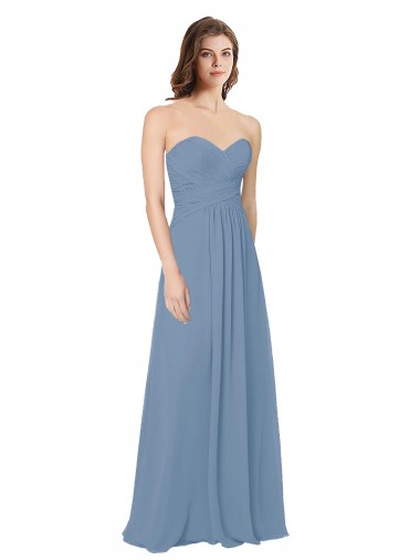 Sleeveless Sweetheart Low Back Chiffon A-Line Bridesmaid Dress / Evening Gowns Newcastle
