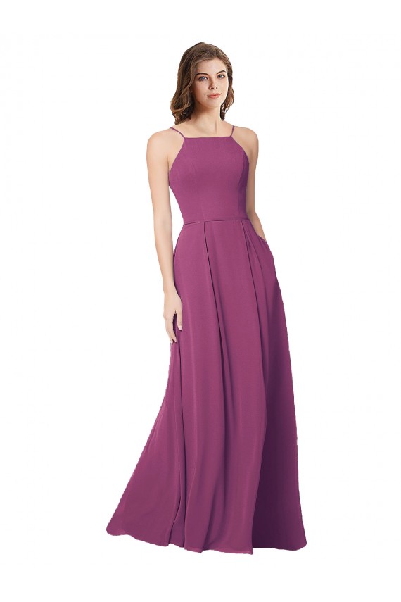 Sleeveless Strapless Open Back Soft Chiffon A-Line Bridesmaid Dress Newcastle