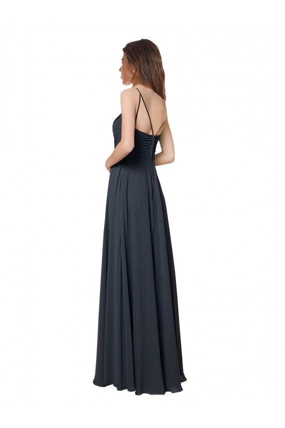Sleeveless V-Neck Criss Cross Open Back Soft Chiffon A-Line Bridesmaid Dress Newcastle