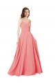 Sleeveless V-Neck Criss Cross Open Back Soft Chiffon A-Line Bridesmaid Dress Newcastle