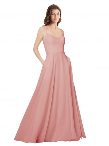 Sleeveless Strapless Criss Cross Open Back Soft Chiffon A-Line Bridesmaid Dress Newcastle