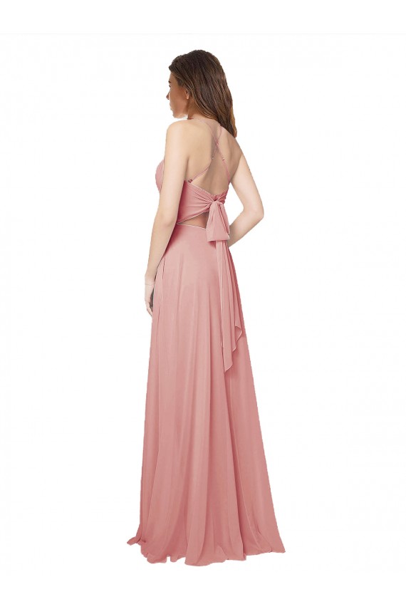 Sleeveless Strapless Criss Cross Open Back Soft Chiffon A-Line Bridesmaid Dress Newcastle